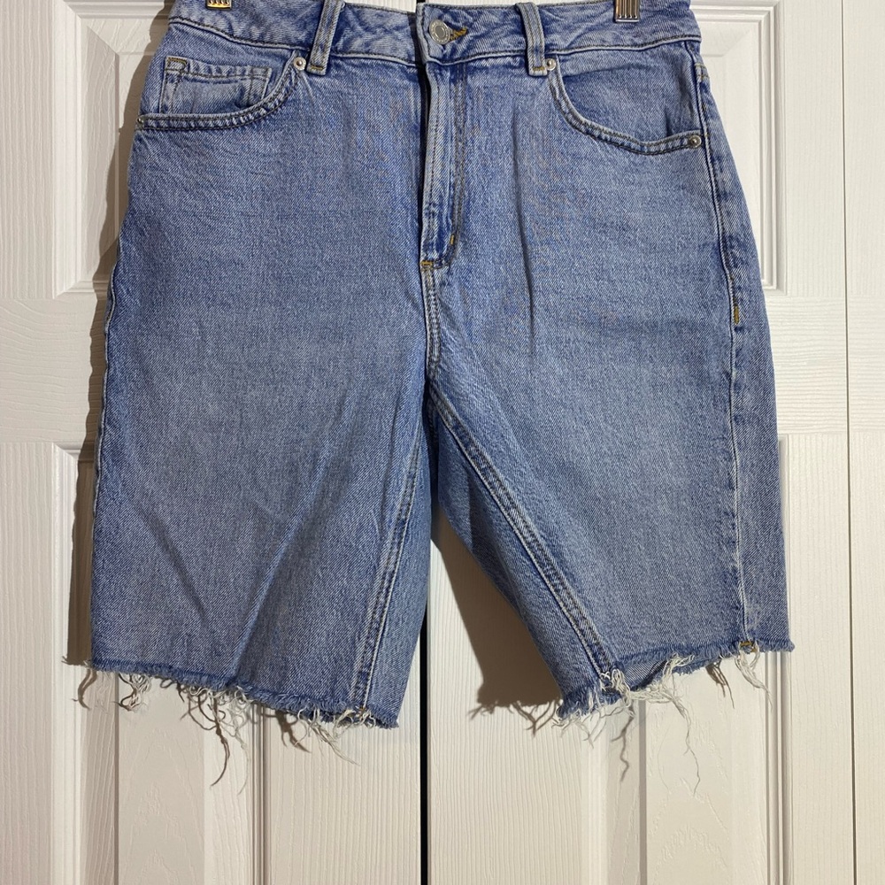 Dynamite Denim Blue Frayed Jean Shorts